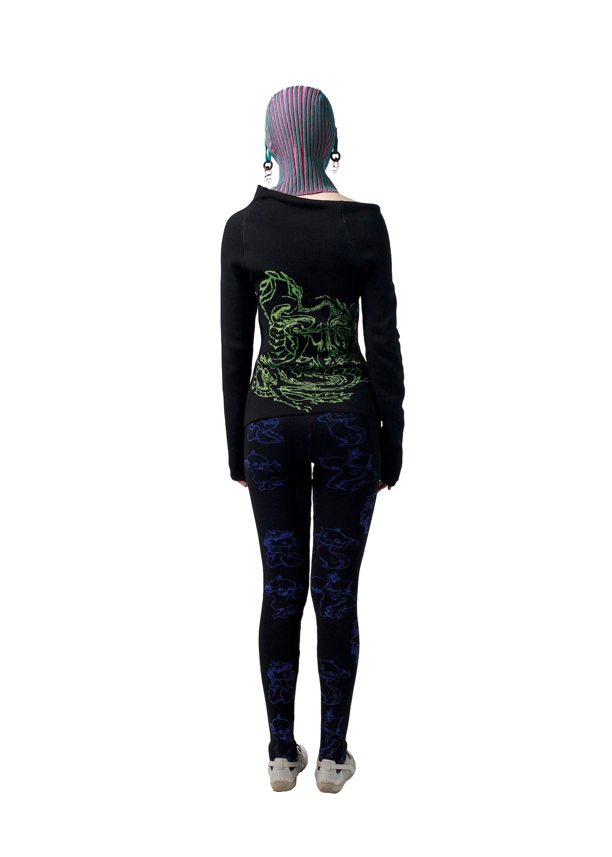 Warped Dragon Off Shoulder Jumper