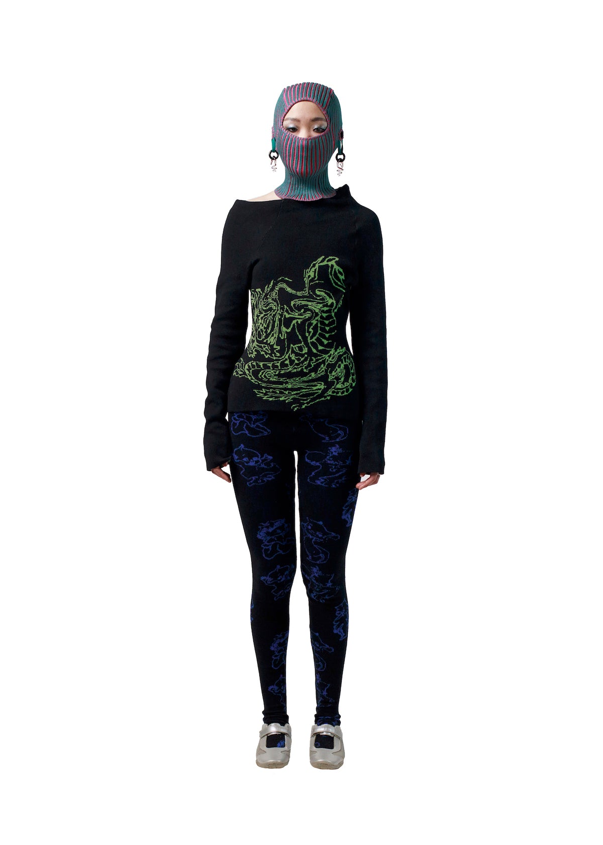 Warped Dragon Off Shoulder Jumper