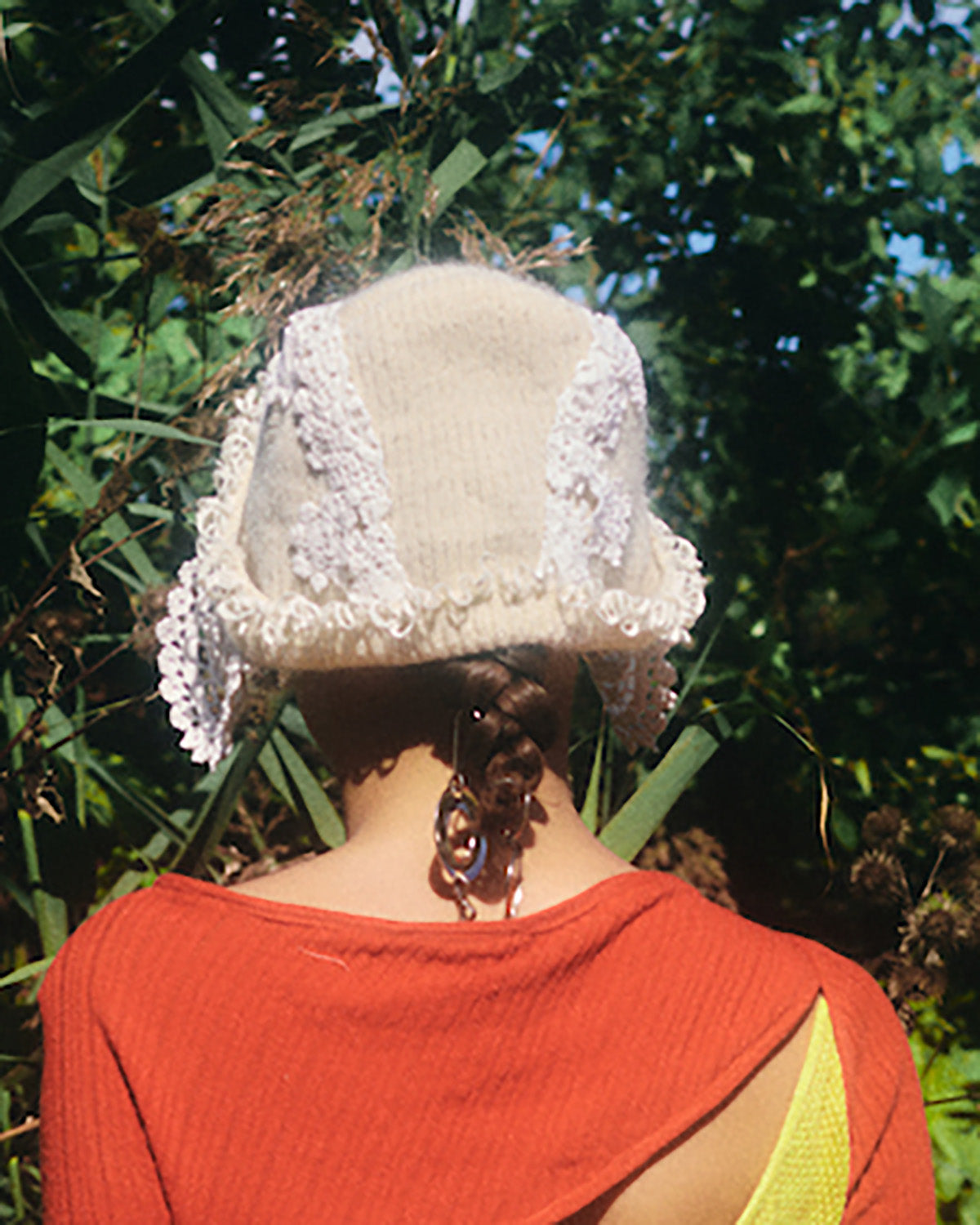 Beanie with Crochet Lace Ear Flaps