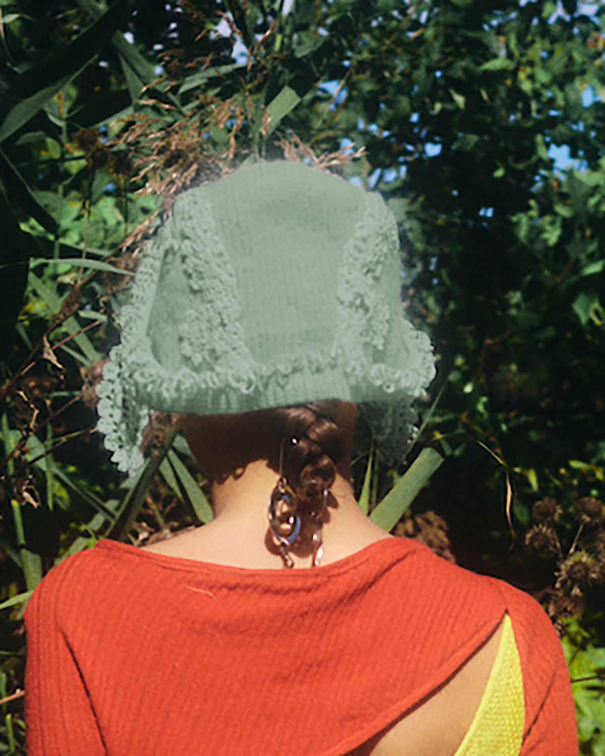 Photosynthetic Beanie with Crochet Lace Ear Flaps