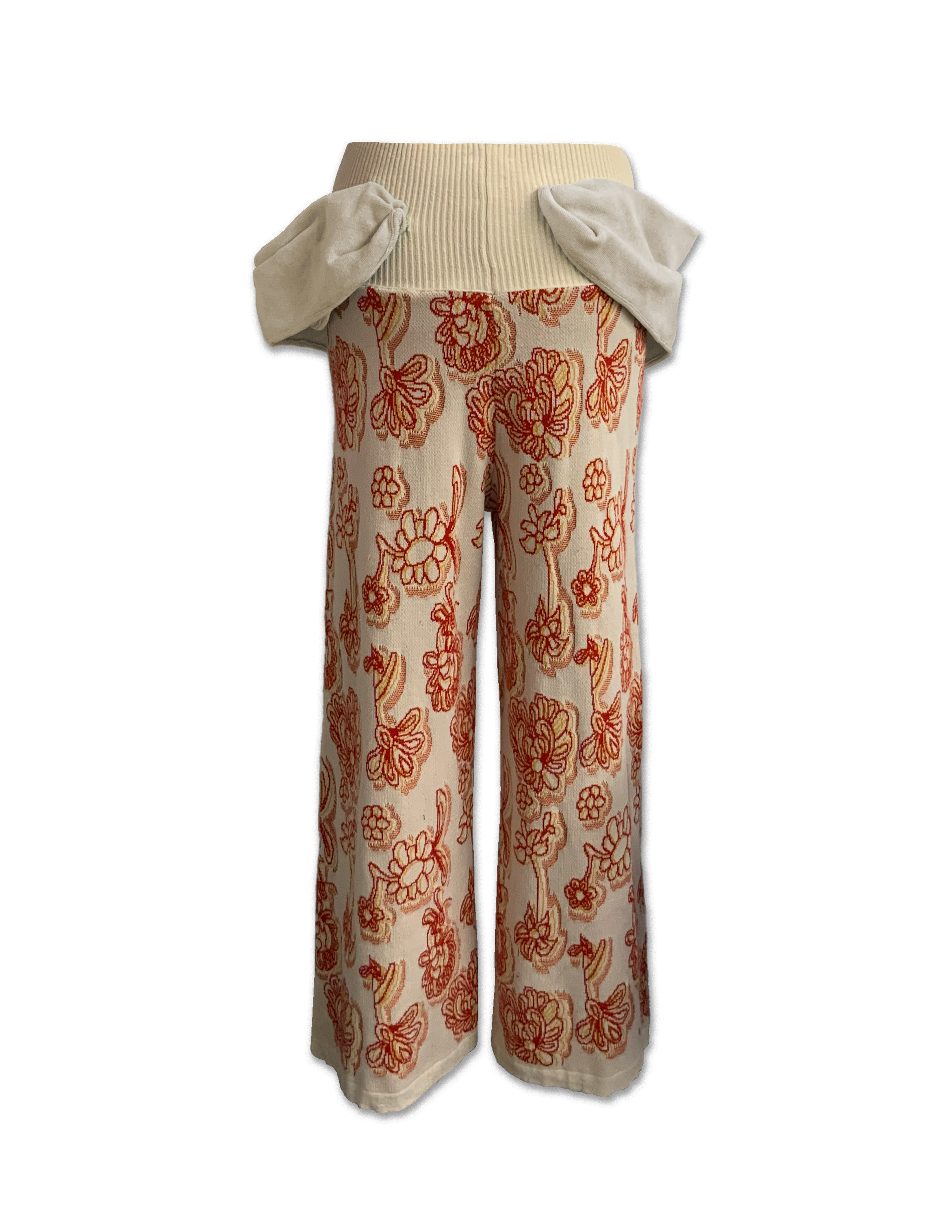 FLORAL JACQUARD TROUSERS  Oyster White  ZARA India